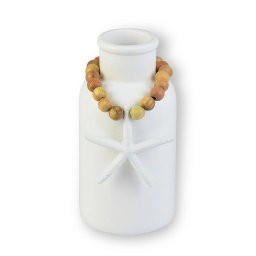 Vaso Decorativo Garrafa Branca com Colar de Estrela - 3