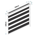 Ver imagem 5 de Persiana Rolo Duplo Bandô Sunny Preta 220 (L) x 220 (A) Cortina Zebra Double Vision 2,20 X 2,20