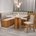 Conjunto Canto Alemão com Baú Trento Mesa Quadrada com Vidro 90x90 e 2 Cadeira Dallas em Mdp/mdf