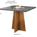 Ver mais imagens de Conjunto Canto Alemão com Baú Trento Mesa Quadrada com Vidro 90x90 e 2 Cadeira Dallas em MDP/MDF Yescasa Cinza/Mel/Grafite