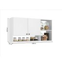 Ver imagem 4 de Armário Aéreo para Cozinha 2 Portas 120cm Magnólia Branco