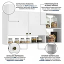 Ver imagem 5 de Armário Aéreo para Cozinha 2 Portas 120cm Magnólia Yescasa Branco