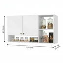 Ver imagem 3 de Armário Aéreo para Cozinha 2 Portas 120cm Magnólia Yescasa Branco