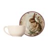 Conjunto com 6 Xícaras de Chá com Pires Coelho Acácia 250 Ml Alleanza Cerâmica Coelha Acácia - 1