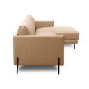 Ver imagem 6 de Sofá Decorativo Karine 5 Lugares Sala de Estar 300cm com Chaise Pés em Aço Couro Nude G88 - Gran Bel