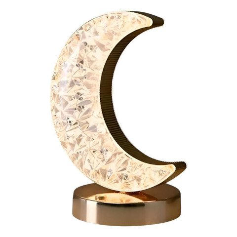 Luminária Formato Lua Decoração Led Quarto Iluminação - Atmosfera Romântica e Aconchegante