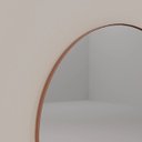 Ver imagem 2 de Espelho Redondo 60cm Moldura Couro Caramelo Luxo Banheiro Hall Quarto Sala