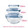 Conjunto 6 Potes Tigela Vidro Tampa Azul Class Home - 3