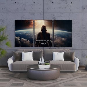 Kit 3 Quadro Decorativo Cristã Jesus Evangélico Gospel 40x28cm