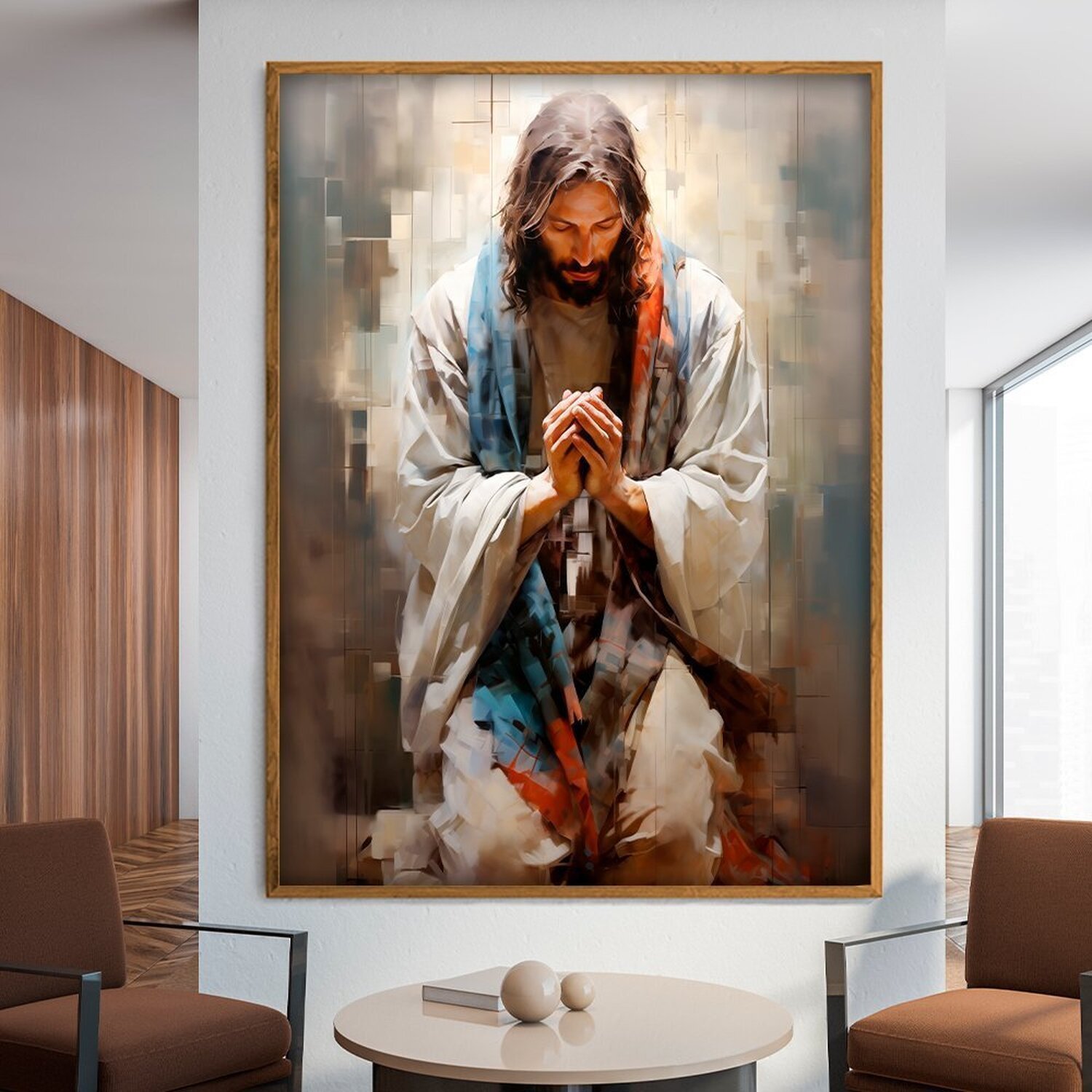 Quadro Decorativo 1 Tela Jesus em Oração Diversos Tamanhos - 1