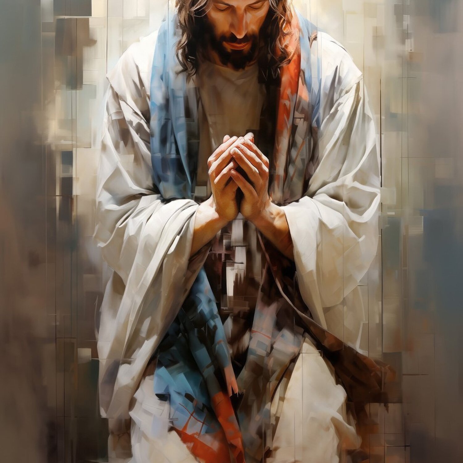Quadro Decorativo 1 Tela Jesus em Oração Diversos Tamanhos - 2