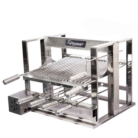 Churrasqueira Elevatória Gourmet EGKG05 com kit Giratório 5 espetos Fast Gourmet 5 espetos