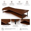 Ver imagem 6 de Mesa de Centro Caribe 170cm em Madeira Laminada Castanho com Metal Black