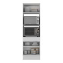 Ver imagem 4 de Paneleiro 2 Portas 63cm com Rodapé para Forno e Microondas Veneza Multimóveis V2116 Branco
