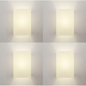 Kit 4 Arandela Retangular Retro 25/16x10cm Branco Bivolt
