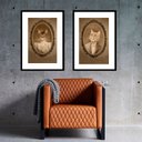 Ver imagem 1 de Kit 2 Quadros Gatinhos Vintage - 60x48cm:madeira Preta