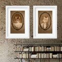 Ver imagem 2 de Kit 2 Quadros Gatinhos Vintage - 60x48cm:madeira Preta