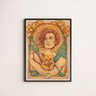 Quadro Vintage Signo Leão 45x34cm - com vidro:Madeira preta - 1