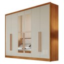 Ver imagem 1 de Guarda Roupa Casal New Messina 6 Portas 8 Gavetas com Espelho Cinamomo Fendi - Novo Horizonte