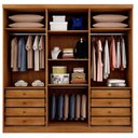 Ver imagem 3 de Guarda Roupa Casal New Messina 6 Portas 8 Gavetas com Espelho Cinamomo Fendi - Novo Horizonte
