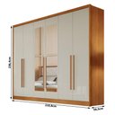 Ver imagem 2 de Guarda Roupa Casal New Messina 6 Portas 8 Gavetas com Espelho Cinamomo Fendi - Novo Horizonte