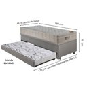 Ver imagem 2 de Bicama Box Baú 88x188 Courino Linho Cinza com Colchão Airtech Ortobom