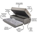 Ver imagem 5 de Bicama Box Baú 88x188 Courino Linho Cinza com Colchão Airtech Ortobom