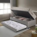 Ver imagem 3 de Bicama Box Baú 88x188 Courino Linho Cinza com Colchão Airtech Ortobom