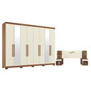 Ver imagem 1 de Guarda Roupa Casal Master New 8 Portas de Bater 4 Gavetas MDP com Espelho e Pés Cabeceira Loanda