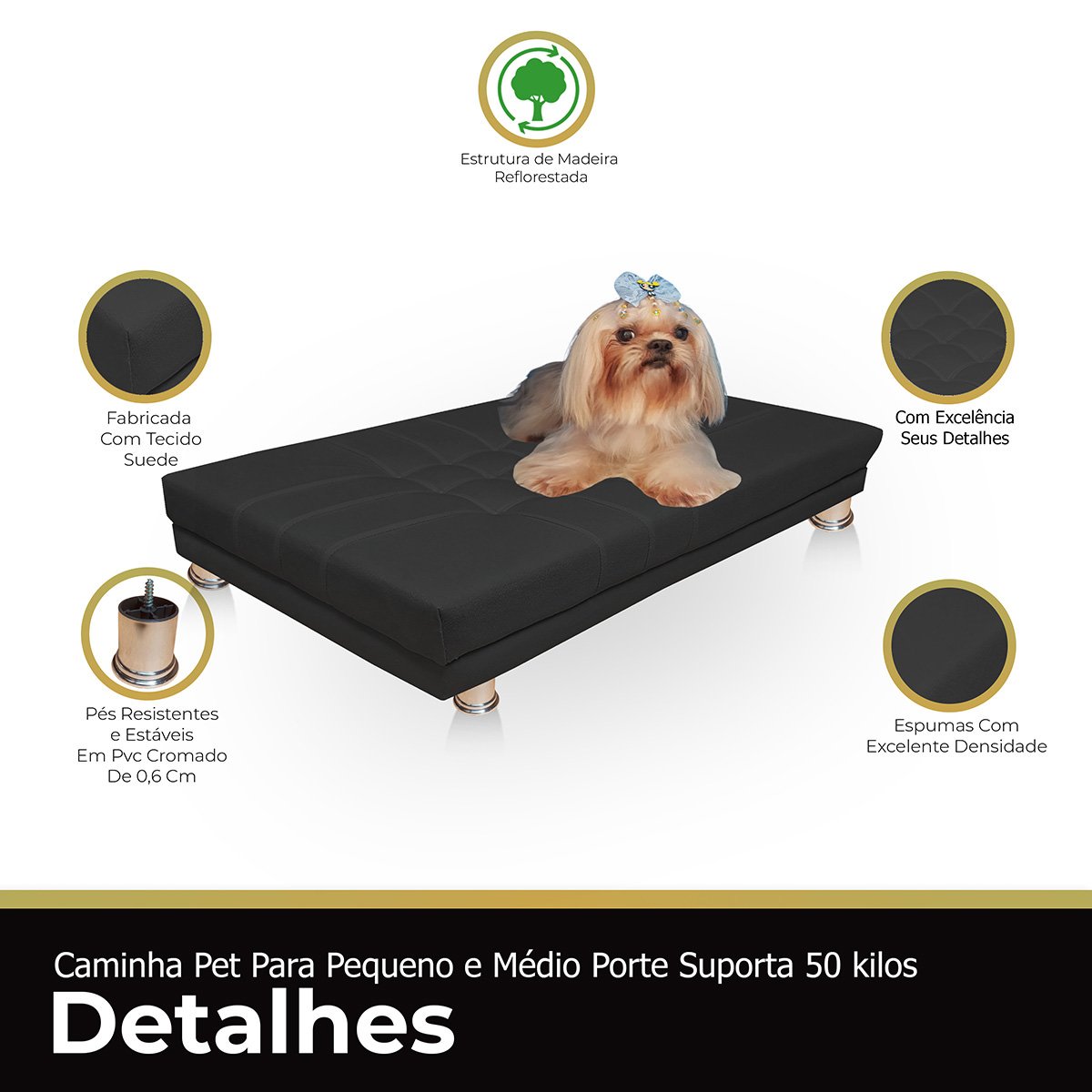 Caminha para Pet Gato Cachorro Cama Pet Caminha para Cachorro Luxo Suede - 5