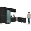 Ver imagem 6 de Cozinha Compacta Vanessa e Balcão Gabinete sem Tampo Tatiane 120cm Preto - Ajl Móveis