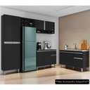 Ver imagem 3 de Cozinha Compacta Vanessa e Balcão Gabinete sem Tampo Tatiane 120cm Preto - Ajl Móveis