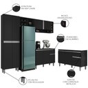 Ver imagem 4 de Cozinha Compacta Vanessa e Balcão Gabinete sem Tampo Tatiane 120cm Preto - Ajl Móveis