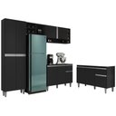 Ver imagem 1 de Cozinha Compacta Vanessa e Balcão Gabinete sem Tampo Tatiane 120cm Preto - Ajl Móveis
