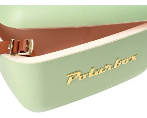 Bolsa Térmica Cooler Retrô com Alça em Couro 20 Litros Verde - 4