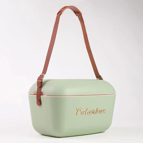 Bolsa Térmica Cooler Retrô com Alça em Couro 20 Litros Verde - 2
