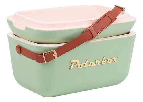 Bolsa Térmica Cooler Retrô com Alça em Couro 20 Litros Verde - 3