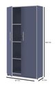 Ver imagem 2 de Armário Multiuso P/ Escritório 2 Portas Light Pleno Móveis - Azul Escuro