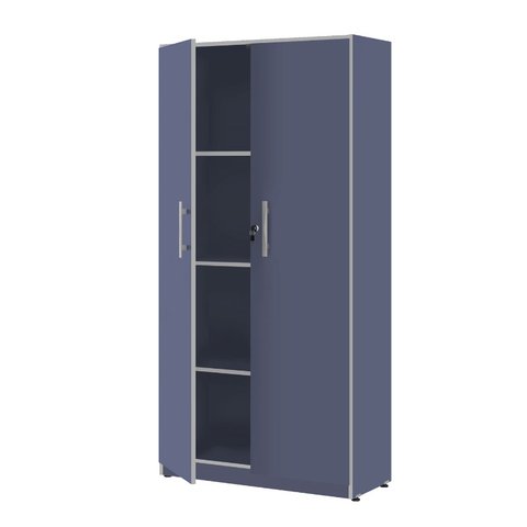 Armário Multiuso P/ Escritório 2 Portas Light Pleno Móveis - Azul Escuro
