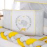 Kit Berço Trança Elefante 10pçs Enxoval Bebê Menino Menina Amarelo e Cinza - 3