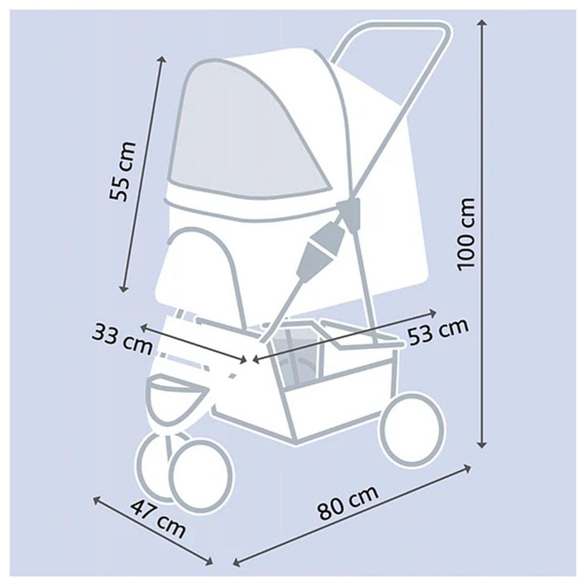 Carrinho Cao Gato Cachorro Pet Passeio Caminhada Animal de Estimaçao Ar Livre Transporte Confortavel - 6