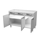 Ver imagem 3 de Gabinete P/ Pia Cozinha Balcão Star New Aço C/ 3 Portas e 3 Gavetas S/tampo 120cm Branco - Telasul