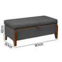 Ver imagem 3 de Banqueta Decorativa Puff Baú Organizado Bali 90 Cm Bouclé:cinza Grafite