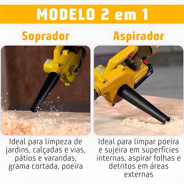 Aspirador e Soprador Portátil de Folhas Bt-dz19 48v 2200w para Jardim e Quintal com Maleta - 4