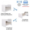 Ver imagem 4 de Quarto de Bebê Completo Berço Americano Ben 3 em 1 Cômoda 1 Porta 3 Gavetas 100% Mdf Bolinha