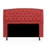 Kit Cabeceira Geovana + Calçadeira Baú Felix King Size 195cm Suede:vermelho - 2