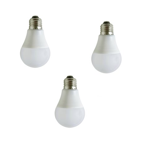 Kit 3 Lâmpada de Led Poptem Bulbo Branco Frio 6500k 7w Bivolt