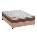 Ver imagem 1 de Cama Box Casal: Colchão Molas Ensacadas Castor Pocket Revolution + Base CRC Suede Bege(138x188)
