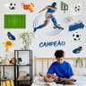Adesivo de Parede Futebol Decorativo para Quarto e Sala Titulos Azul - 3