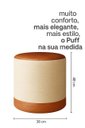 Ver imagem 7 de Puff Plus Banquinho Redondo Decorativo em Linho Base e Tampo Courino Bege/ Caramelo